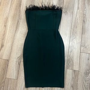 Green & Black Feather Dress